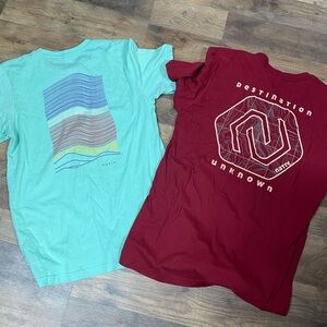 Native Short Sleeve Tees - Aqua and Maroon